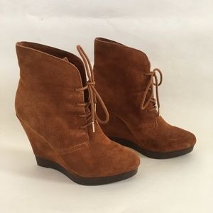 Michael Kors Carmel Suede Wedge Booties Wm 7 M